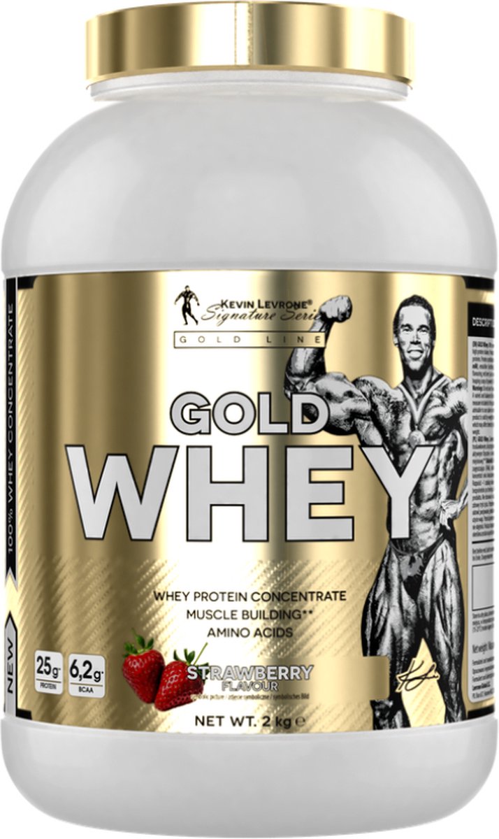 Kevin Levrone Gold Whey Proteine - Whey concentraat - 2000g - Aardbei / Strawberry