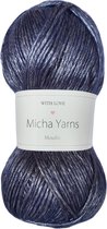 Micha Yarns - metallic 57% acryl 43% polyester garen - 5 bollen - 5 x 100gram - 285 meter per bol - Navy Blauw (007)