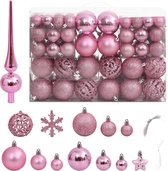 vidaXL-111-delige-Kerstballenset-polystyreen-roze