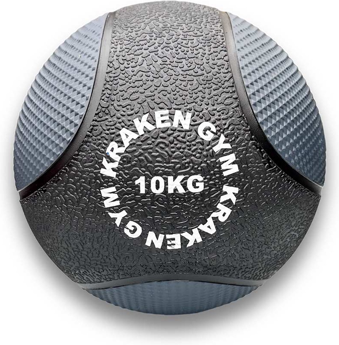 KRAKEN Medicijnbal 10 KG | Gym Fitness Ballen | Premium Rubber Medicijnballen | Medicine Ball met Reliëf Grip | Kracht, Balans, Core Fysio Training | Perfecte Grip | Zwart