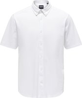 Only & Sons Chemise Onstarp Slim Pique Btn Down Ss Shir 22026106 White Homme Taille - XXL