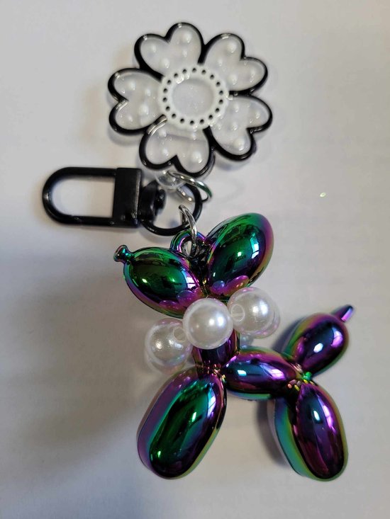 Flamingo Strass Legering Sleutelhanger, Goud Sprankelende Vogel Sleutelhanger, Kleur: wit, S