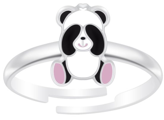 Joie|S - Bague Silver Panda - réglable - avec pieds roses - pour enfant