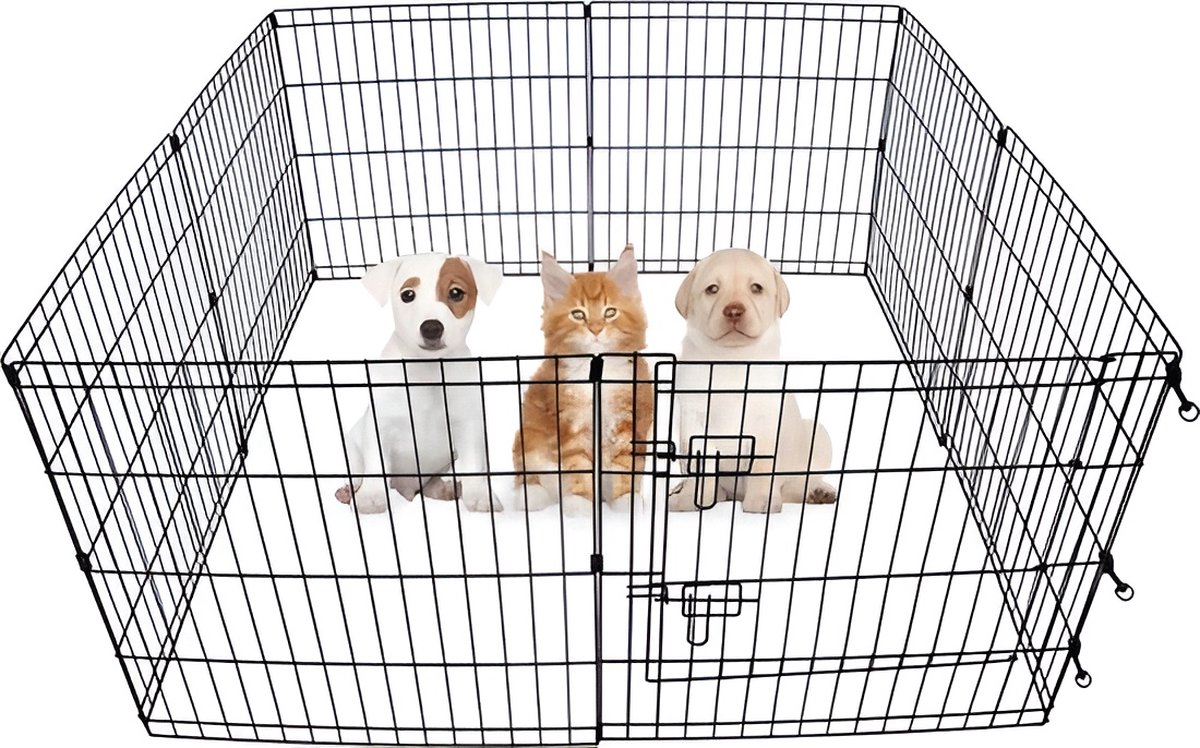 MaxxPet Puppyren - Hondenren - Konijnenren - 8 kennelpanelen - 61x107 cm