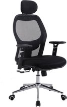 Nuvolix ergonomische bureaustoel - bureaustoelen voor volwassenen - kantoorstoel - verstelbaar - zwart