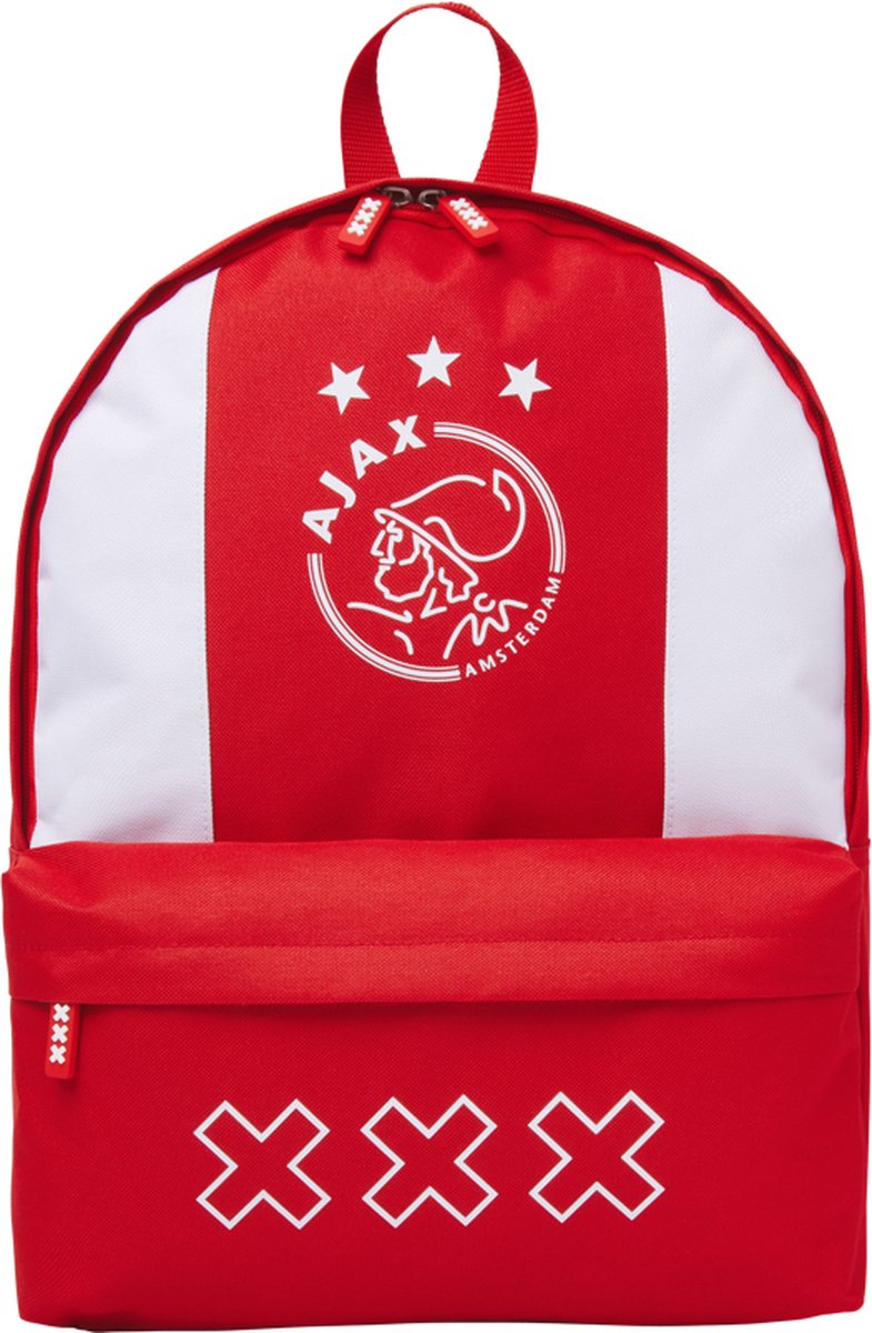 Ajax-rugtas groot wit/rood/wit logo kruizen - Ajax