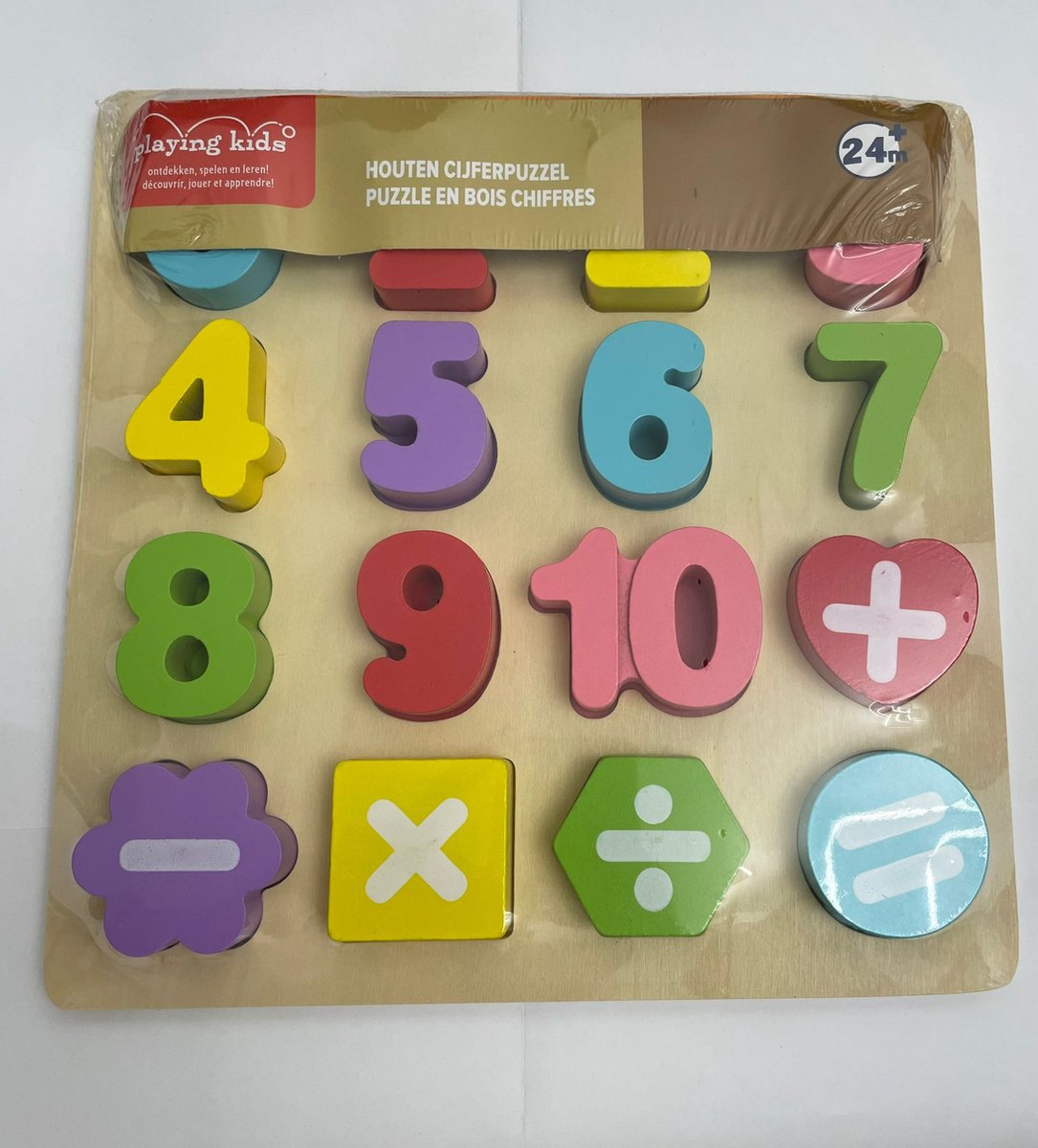 Puzzle de chiffres en bois 6-en-1 & Ik Leer de chiffres en bois & Klok de  speelgoed |... | bol.com