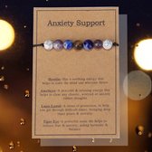 Bixorp "Anxiety Support" Armbandje - Edelstenen Cadeau Armband op kaartje - Howliet, Amethist, Lapis Lazuli & Tijgeroog
