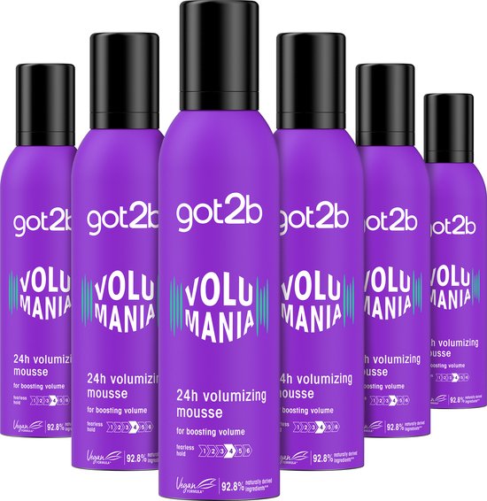Got2b Volumania 24H Volumizing Mouse 250 ml - Volume - Sterke Hold en fixatie - Verzwaart het haar niet- 6 x 250 ml
