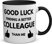 Akyol - good luck finding koffiemok - theemok - zwart - Collega - succes - werk - afscheidscadeau - verjaardagscadeau - kado - 350 ML inhoud