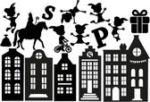 LBM - Sinterklaas stickervel inclusief grachtenpanden - statisch folie - herbruikbaar