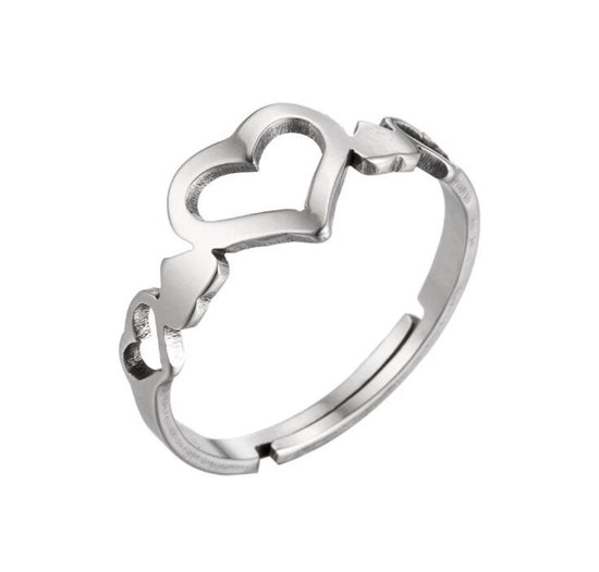 Liefdes ring - Hartje - Stainless Steel - Verkleurd niet - Damesdingetjes
