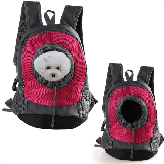 Cheqo Roze Hondenrugzak Draagtas voor Kleine Honden en Katten Lichtgewicht en. bol