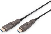HDMI AOC Hybrid Glasfaserkabel 4K abnehmbar 15m schw