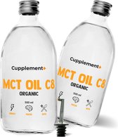Cupplement - 2 Flessen MCT Olie C8 500 ML - Biologisch - Gratis Schenktuit - Geen Poeder, Capsules of C10 - MCT Oil - Keto Dieet & Fasting - Supplement - Superfood - Bulletproof
