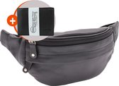 Combideal portemonee - heuptas met portemonnee - Zwarte Heuptas - Lederen Fanny pack - leer - zwart