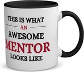 Akyol - awesome mentor looks like koffiemok - theemok - zwart - Mentor - je mentor - school - verjaardagscadeau - kado - gift - 350 ML inhoud