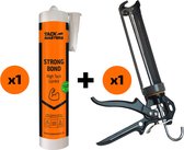 Tackmasters® High Tack + kitpistool – Koker GRIJS 290 ml - Strongbond - Montagekit - Montagelijm – High Tack Kit - Lijmkit – Plintenkit