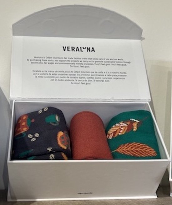 Coffret cadeau chaussettes Veraluna - Coton bio - taille 39-42 - café-thé - feuilles d'automne
