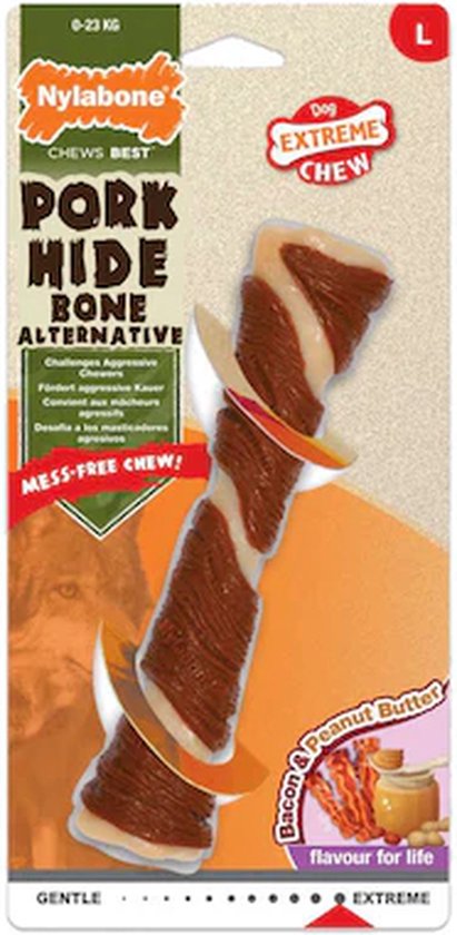 Nylabone Chews Best Pork Hide Bone beacon peanut butter