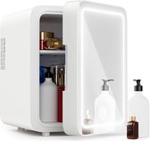 Bossel- Skincare fridge - Make-up koelkast - Beauty koelkast- Mini Make-up koelkast met spiegel en LED verlichting