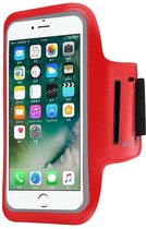 WVspecials Hardloop Telefoonhouder Rood (Tot 6.3inch) - Sportarmband - Waterdicht - Hardlopen - Hardloopband - Reflecterend - Opbergvak voor Sleutels en Pasjes - Hardloop armband telefoon - Rood