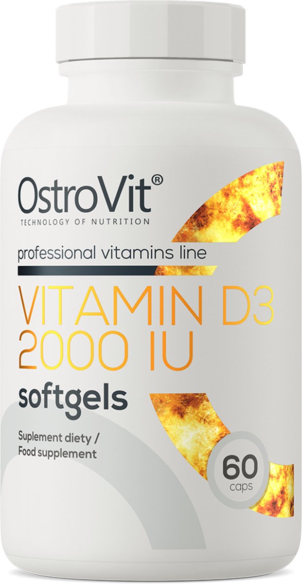 Vitaminen - Vitamin D3 2000 IU - 60 Softgels - OstroVit - Vitamine D3 Supplementen