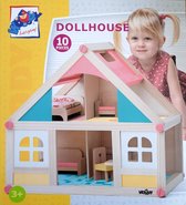 Maison de poupée Woody Toys avec poupées et meubles 91328