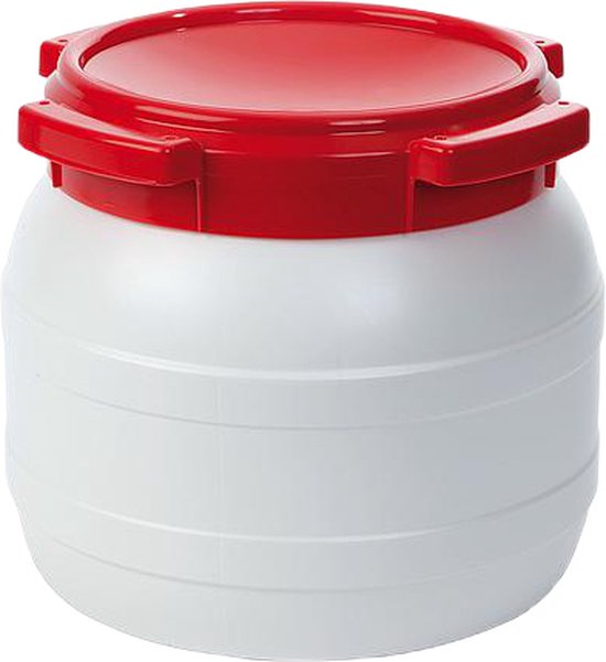 Curtec Waterkluis 10,4 liter - luchtdichte ton - wit/rood