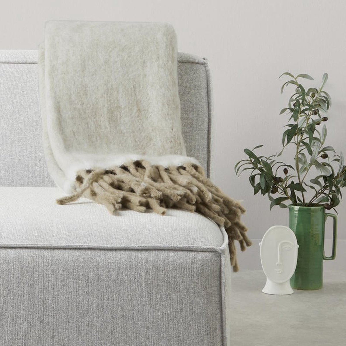 Home plaid (150x125 cm) Kleur: Sand