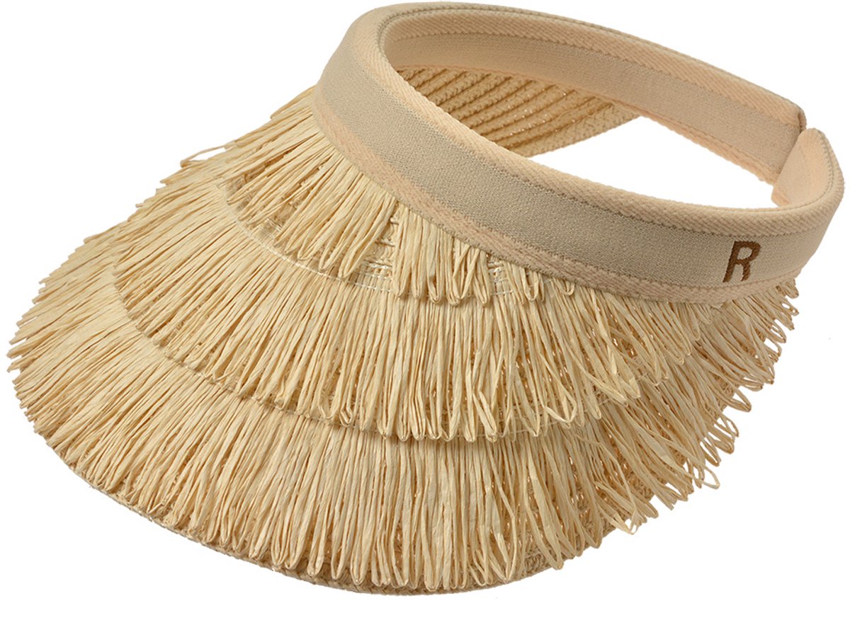 Juleeze Zonneklep one size Beige Papierstro
