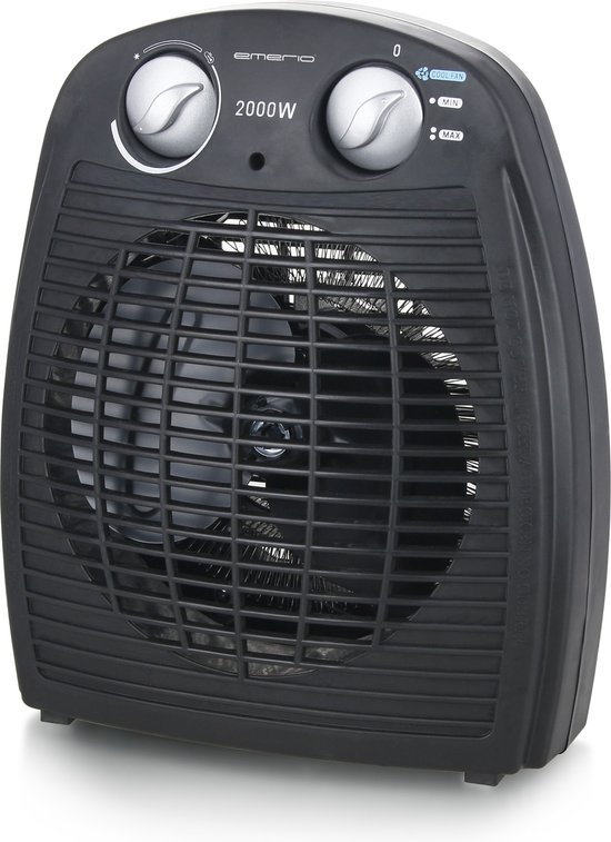 Emerio FH-106737.2 - Ventilator Kachel, kleine en compact voor 20 m², 2 verwarmingsvermogen + ventilatorfunctie, verstelbare thermostaat, veiligheidsschakelaar, handgreep, 2000 watt