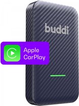 Buddi Play Bluetooth Adapter voor Apple CarPlay | Draadloze Carplay Dongle | Draadloze Ontvanger voor Apple Carplay | Carplay Dongel Auto | USB-A en USB-C | Voor iPhone | Getest door iCreate | Blauw