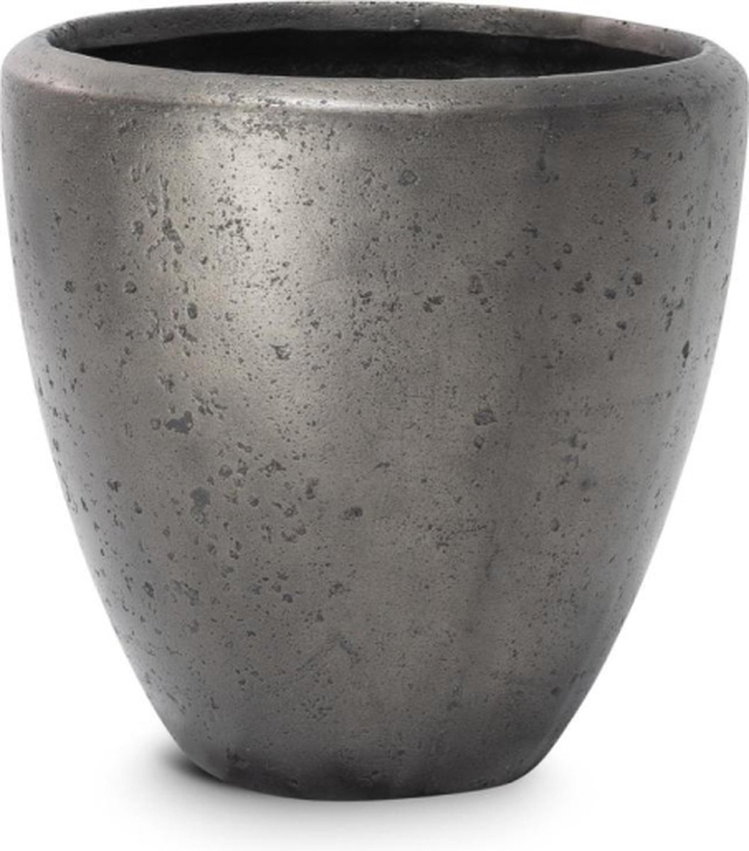Luxe Plantenpot XXL | Mat Zilver | Handgemaakt | Grote bloembak voor binnen en buiten | Grace Champagne Plantenbak | 41 x 41 cm