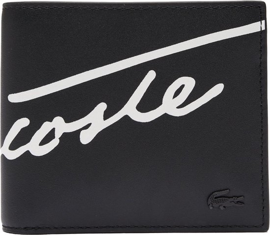 Lacoste - Lacoste print - medium billfold portemonnee - RFID - heren - noir farine