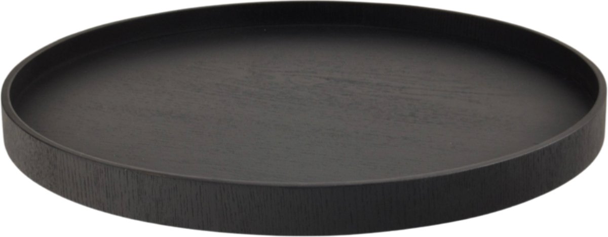 XLBoom Serve Tray Ø 35 cm Black - Design dienblad van multiplex met anti-slip - Verkrijgbaar in Black | Walnut | Willow - Tijdloos serveerblad voor tafel, keuken en interieur