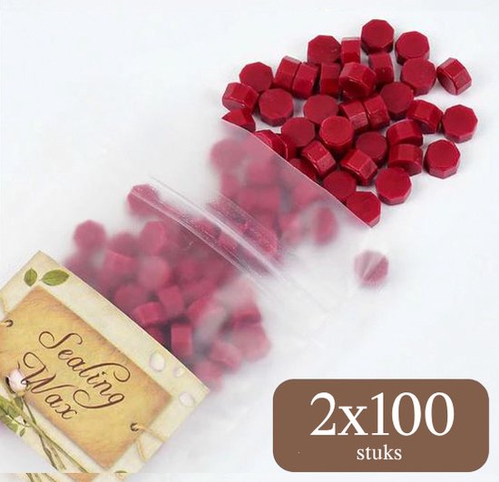 Foto: Sealing wax 2x 100 stuks zegellak seal lakzegel stempelen 35 gram bordeaux rood tijdelijk 1 1