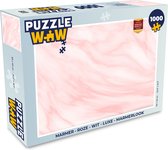 Puzzel Marmer - Roze - Wit - Luxe - Marmerlook - Legpuzzel - Puzzel 1000 stukjes volwassenen