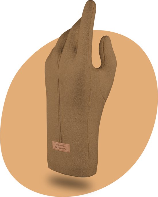 VOLQU® - Handschoenen - Premium Handschoenen Dames - Handschoenen Verwarmd - Wanten - Kerstcadeau voor Vrouwen- Bruin
