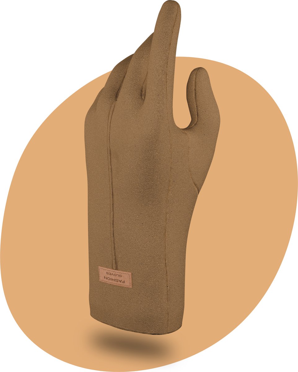 VOLQU® - Handschoenen - Premium Handschoenen Dames - Handschoenen Verwarmd - Wanten - Kerstcadeau voor Vrouwen- Bruin