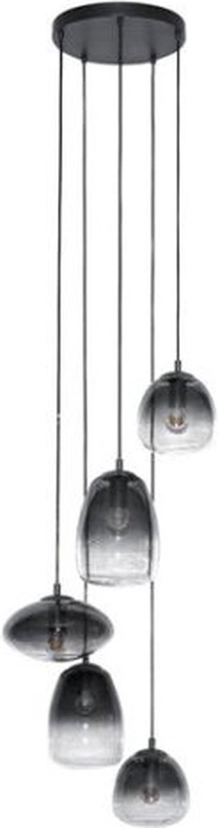 Hanglamp Lantern getrapt 5 lampen - Artic zwart
