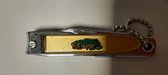 Superdoll nagelknipper trio - nagelschaar - zakmesje - opener - fish - bruin groen - vis - sleutel - 6,5 cm