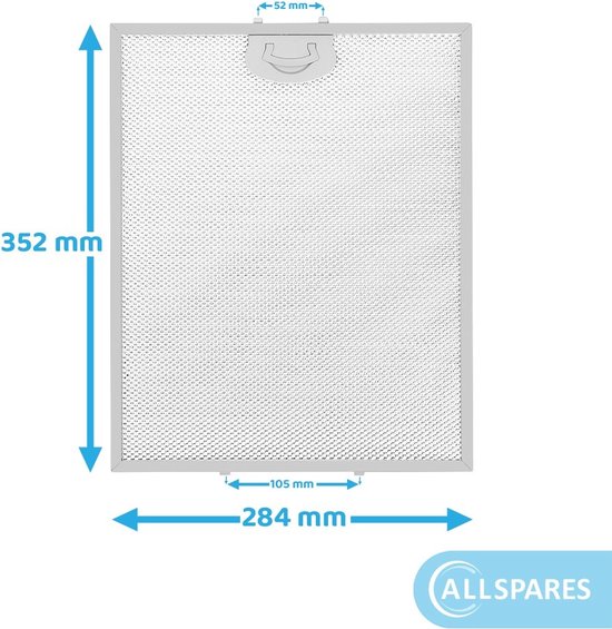 Filtre métallique - Atag 288196 - Filtre à graisse métallique d'AllSpares