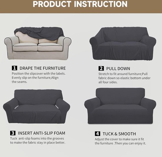 Ystyle Stretch Bankhoes 3 Zits, Elastische Bankhoezen Voor Woonkamer, 1 Stuks Universele Rekbare Armsteun Sofahoes Met Anti-slip Schuim, Krasbestendig Meubelhoes Voor Bank, Donkergroen