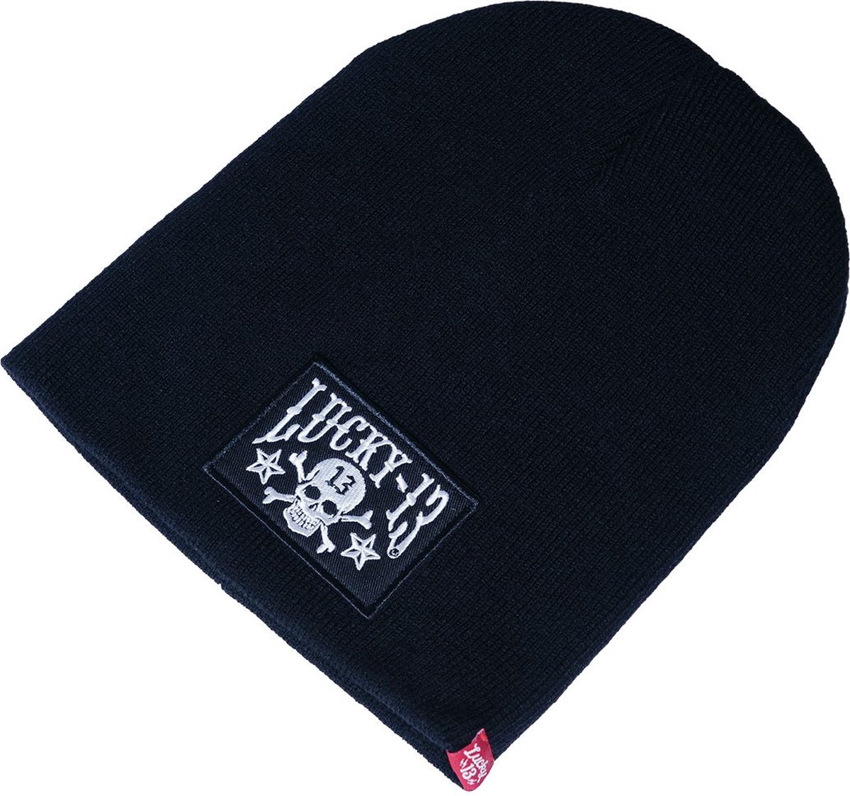 Lucky 13 Beanie Skull Stars Patch Zwart