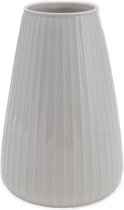 XLBoom Dim Stripe Large Vaas - Keramiek - Voor Binnen - Wit - 19,5×19,5×30cm