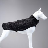 Lindo Dogs - Honden regenjas - Hondenjas - Hondenkleding - Regenjas voor honden - Reflecterend - Waterproof/Waterdicht - Poncho - Black Stripe - Zwart - Maat 6
