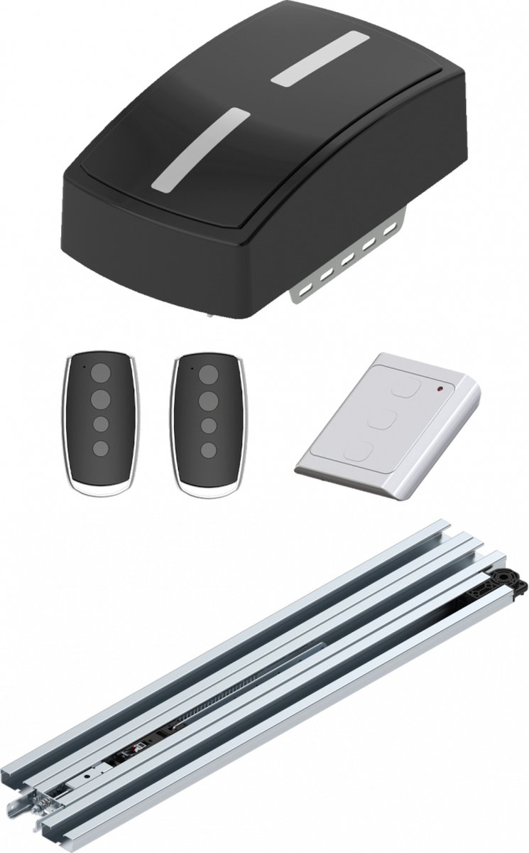 Select-Line 10 Garagedeuraandrijving 1000N – Met 3-delige tandriemrail tot deurhoogte 212,5 cm – Voor deuren tot 10 m² / 140 kg – Inclusief 2 handzenders en wandzender
