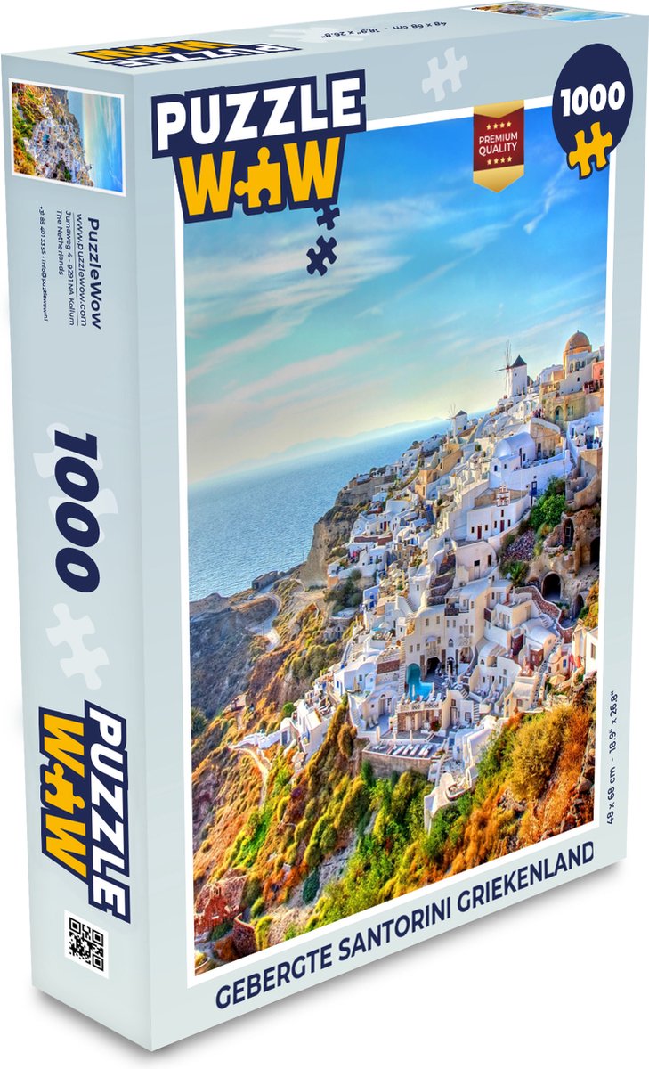 Puzzel Gebergte Santorini Griekenland - Legpuzzel - Puzzel 1000 stukjes volwassenen