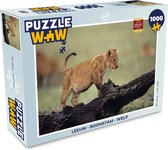 Puzzel Leeuw - Boomstam - Welp - Legpuzzel - Puzzel 1000 stukjes volwassenen